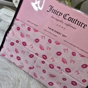 Juicy Couture Twin Crown/kisses Sheet set new